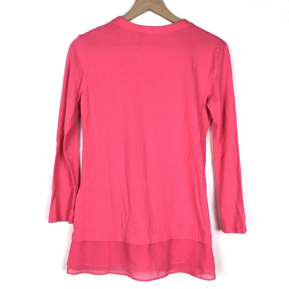 LOGO LORI GOLDSTEIN Top Girl’s Tunic Ruffle Flutter Hem Button Up Minimalist XXL - Picture 3 of 7